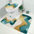 thumbnail image 2 of Gold Teal Blue Marble Bathroom Rugs Sets 3 Piece,Toilet Cover Set,Absorbent Non Slip Bathroom Mats Sets with U-Shaped Contour Rug Toilet Rug Set, 2 of 5