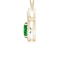 thumbnail image 2 of ANGARA Natural Vintage Style Emerald Pendant with Diamond Halo in 14K Yellow Gold for Women (Size-6x4mm) | May Birthstone, Birthday, Anniversary, Jewelry Gift for Women | Natural Emerald Necklace, 2 of 8