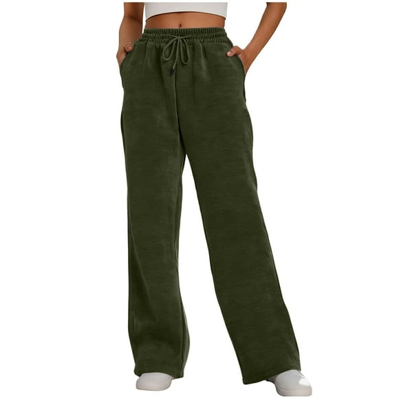 JYnXIANTI Sweatpants Women High Waisted Lightweight Straight Leg Casual Pants Workout Drawstring Fall Fashion Sweat Pants with Pockets