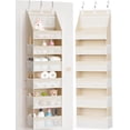 thumbnail image 2 of WETRBWEH Over the Door Organizer with 6 Large Pockets 12 Side Pockets, Beige Door Hanging Storage Organizer for Baby Nursery, Bathroom, Bedroom, Dorm, 2 of 9