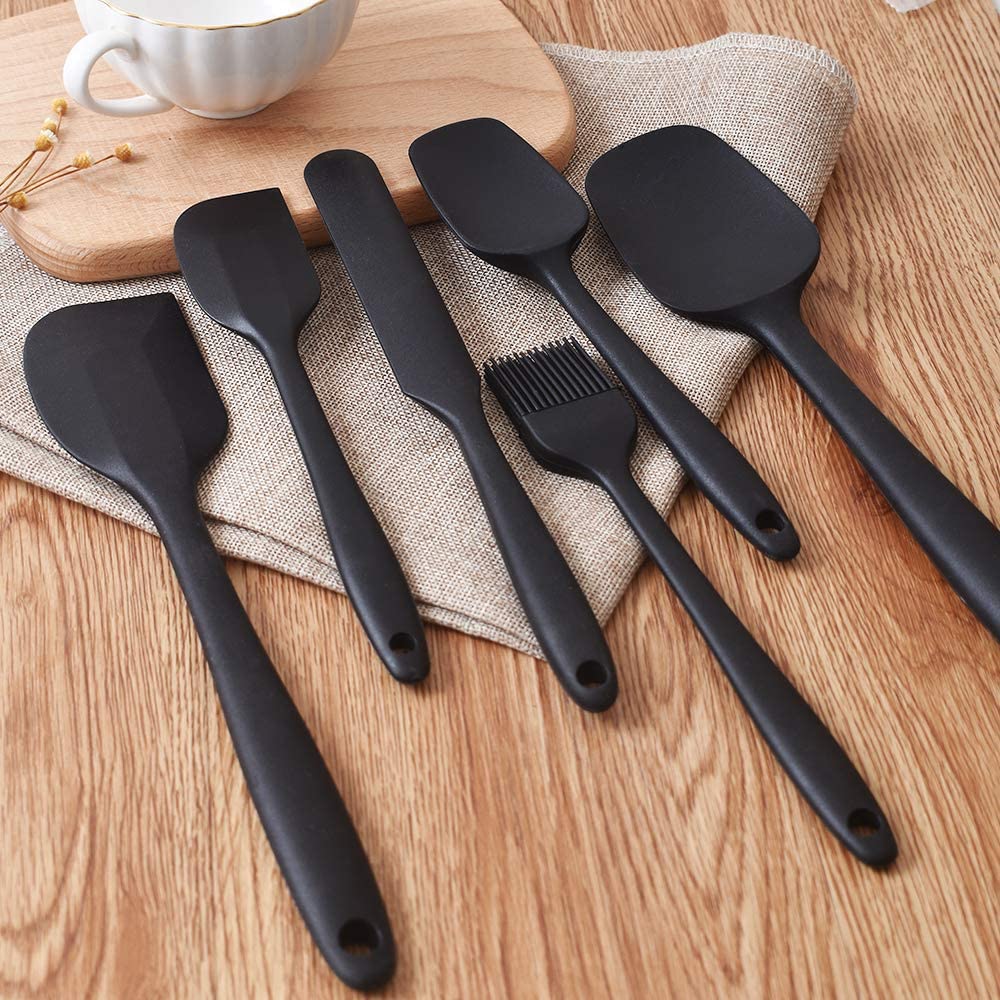 Camkey 6-Piece Silicone Spatula Set, Black photo 2