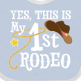 thumbnail image 4 of Inktastic Yes, This is My 1st Rodeo Cowboy Hat and Lasso Boys or Girls Baby Bib, 4 of 4