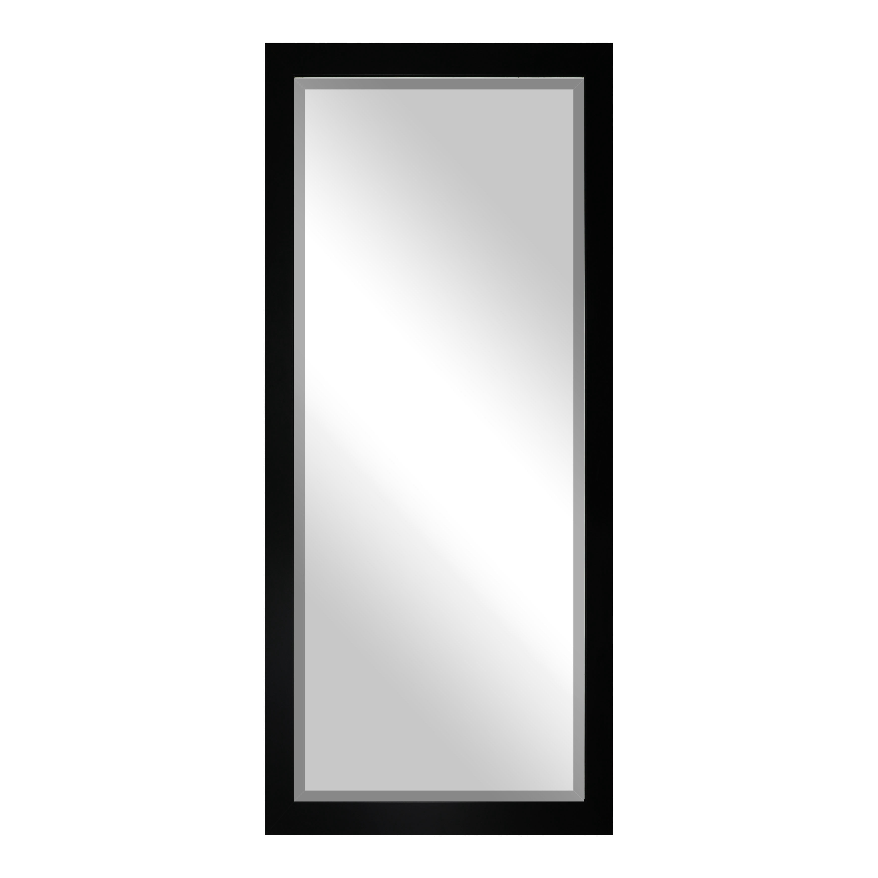 Rayne Beveled Full Length Wall Mirror 65.5"x32" Floor Mirror Matte Black