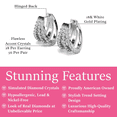 thumbnail image 3 of Cate & Chloe Aliyah 18k White Gold Plated 14mm Hoop Earrings with Simulated Diamond Crystals for Women, 3 of 10