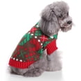 thumbnail image 1 of Jerséis navideños para mascotas: suéter para cachorros, sudadera con capucha, prendas de punto, abrigo cálido con dibujos animados de Halloween, ropa navideña para perros pequeños, medianos, gatos, conejos (XL, rojo y verde) BRI Rojo Verde, 1 of 5