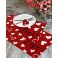 thumbnail image 4 of Red Valentine''s Day Placemats Set of 4, Valentines Love Heart Heat Resistant Washable Table Place Mats Cotton Table Linens Party Holiday Decorations for Home Kitchen Dining Table Outdoor, 4 of 4