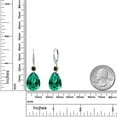 thumbnail image 6 of Gem Stone King 925 Silver and 10K Yellow Gold Green Nano Emerald and Black Onyx and White Lab Grown Diamond Earrings for Women | 19.16 Cttw | Gemstone May Birthstone | Pear Shape 18X13MM, 6 of 6