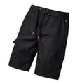 thumbnail image 2 of Pantalones cortos deportivos negros con cierre de cordón, ideales para uso diario, talla XL, pantalones cortos de verano con cintura elástica para hombre, 2 of 8