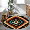 thumbnail image 3 of Round Rugs 3.3Ft, Boho Orange Teal Round Area Rug Washable Indoor Throw Carpet, Southwestern Abstract Geometric Ethnic Soft Non Slip Circle Rug for Laundry Room Patio Home Decor Aesthetic, 3 of 8