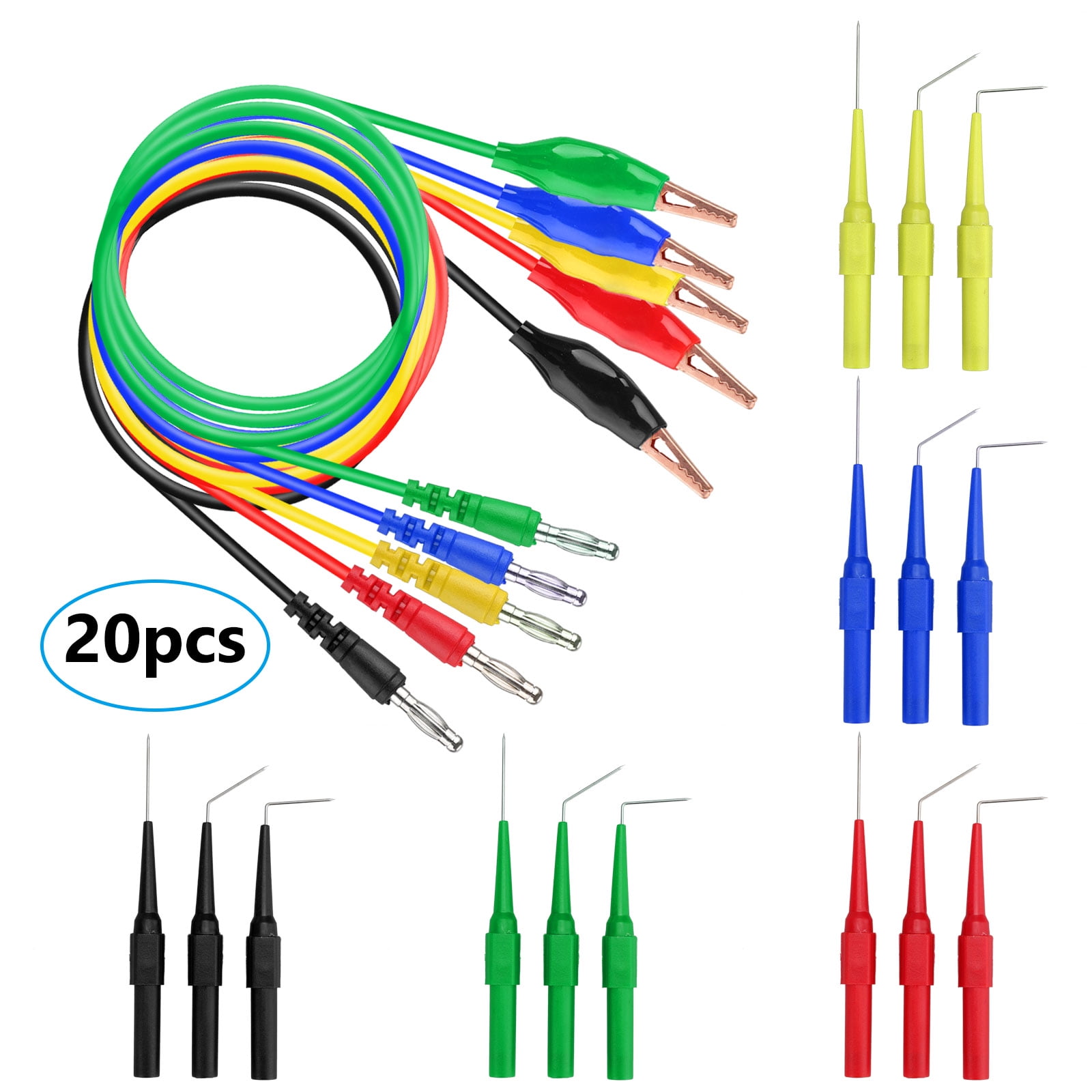 EEEkit 5 Color 15 Pcs Identified Automotive Back Probe Lead Set - 15 ...