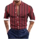 thumbnail image 1 of Blusa y camisa de manga larga con cuello vuelto para hombre, informal, a la moda, con botones, estampado, de poliéster, 1 of 4