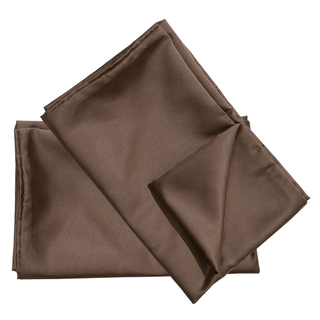 Unique Bargains Silky Satin Pillow Cases Covers Set of 2 Brown Standard