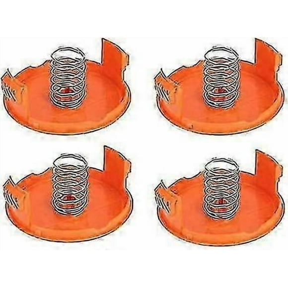 (4 Spool Covers + 4 Springs) Replacement Spool Cap For Compatible With Black Decker Gh900 Lst201 Gh600 Nst2018 Cst2000, Weed Eater Wacker Cap Cover
