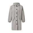 thumbnail image 6 of ZXLBBD Hooded Coat Outwear Womens Elegant Windbreaker Wild Fall Winter Women's Coat Casual Outdoor Loose Fit Daily Wear, 6 of 7