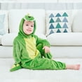 thumbnail image 4 of LOLANTA Toddler Dinosaur Animal Costume Unisex Baby Kids Flannel Hooded Romper Jumpsuit Dress Up Outfit, 4 of 7