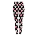thumbnail image 6 of Visit the JURANMO Store Women's Ankle Length Leggings Heart Print High Waist Casual Tight Pants Buttery Soft Slim Spring Legging Valentine's Day Outfits Black S, 6 of 10