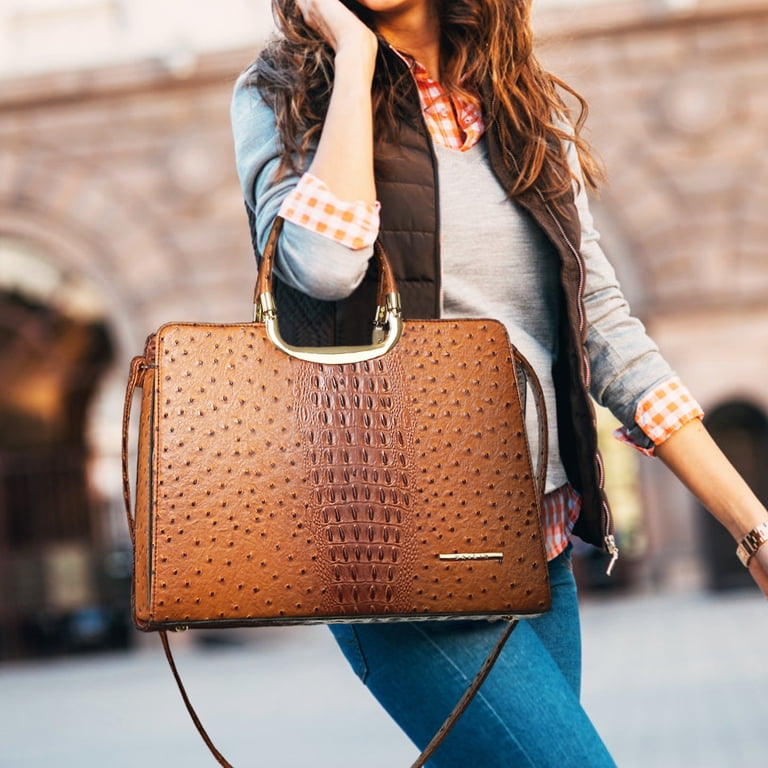 Dasein Structured Tote Purse with Matching Wallet, Brown photo 4