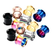 6 Pairs Stainless Ear Gauges Stretching Tunnel 5mm