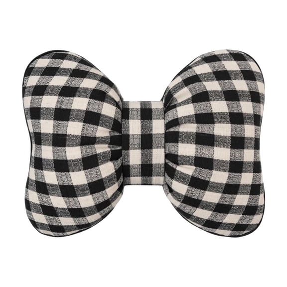 Fasiaou Bow Shaped Throw Pillow Bowknot Cushion Bow Lumbar Pillow Home Decorative Throw Pillows for Bed Couch Living Room Decor,Black