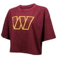 thumbnail image 2 of Women's Majestic Threads Jayden Daniels Burgundy Washington Commanders Swarovski Crystals Boxy Cropped Name & Number, 2 of 3