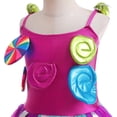thumbnail image 4 of Disfraz de caramelo para niñas Dressy Daisy, vestido arcoíris con diadema, 6-8, 4 of 7