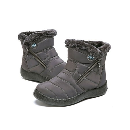 

LUXUR Womens Furry Lined Snow Ankle Boots Ladies Outdoor Flat Winter Warm Shoes
