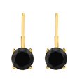 thumbnail image 3 of AoneJewelry Black Diamond Leverback Earring for Women | 14K Yellow Gold 4 Carat 2 Stone Round Cut Prong Setting Genuine Diamond, 3 of 4