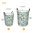 thumbnail image 3 of Fotbe Floral In Teal Cesto de Ropa con Asas, Cesto Impermeable de Gran Capacidad, Bolsa de Lavado para Dormitorio, Cesto de Ropa con Ruedas y Asas-Medium, 3 of 6