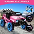 thumbnail image 6 of Yeshouse 12V Ride On Truck Car, Battery Powered Car w/Remote Control, Spring Suspension, LED Lights, Bluetooth, 3 Speeds, Electric Car for Kids, 6 of 8