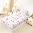 thumbnail image 4 of Erosebridal Cute Pink Bowknot Twin Sheet Sets For Kids Girls,Cartoon Ribbon Bowtie Bedding 3 Pieces, 4 of 6