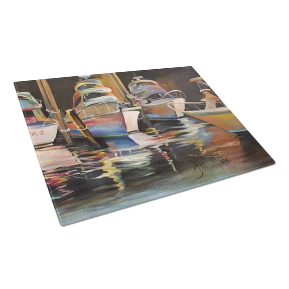 Caroline's Treasures Sea Chase Deep Sea Fishing Boats Glass Cutting Board Large