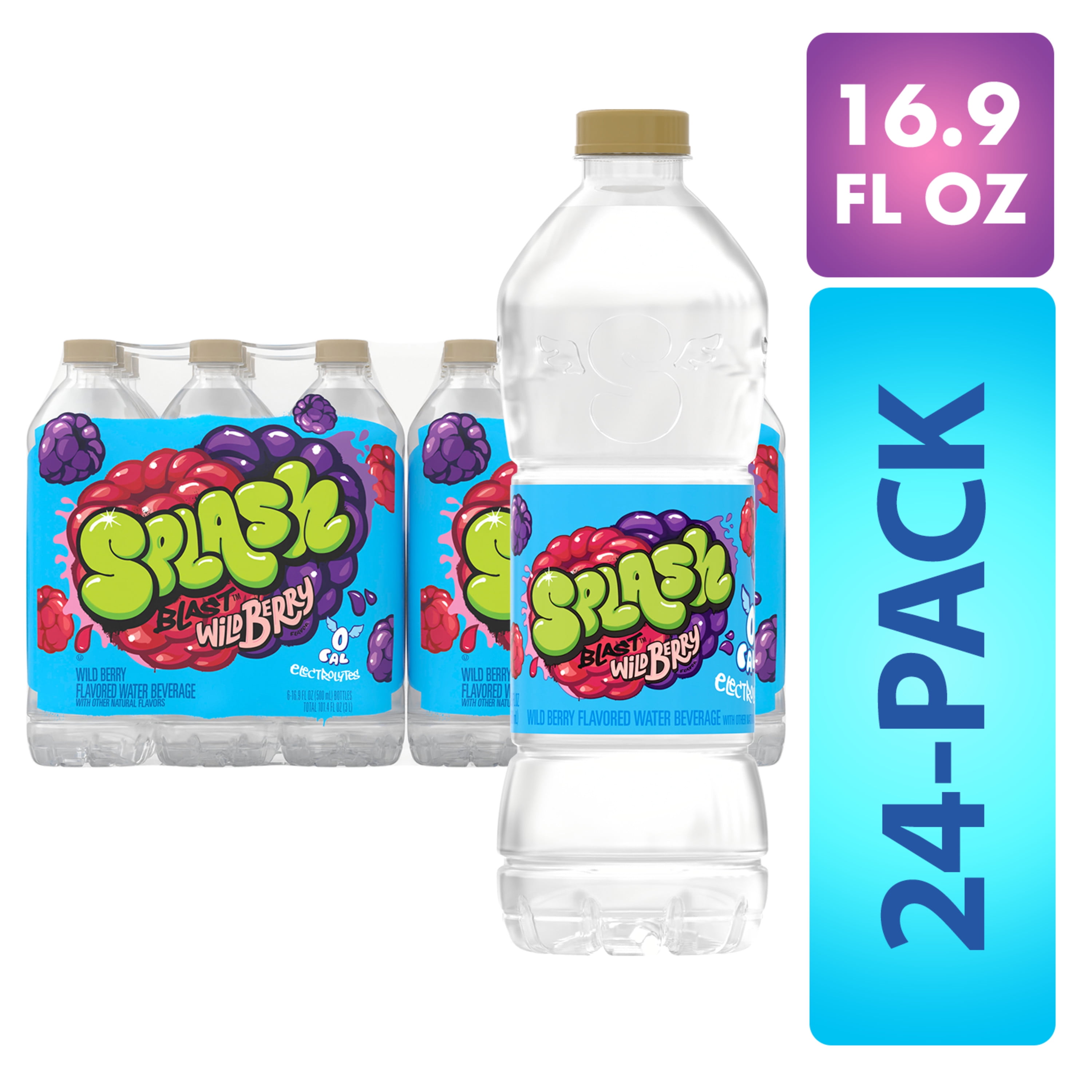 Splash Blast, Flavored Water Beverage, Wild Berry Flavor, 16.9 FL OZ
