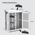 thumbnail image 2 of Outdoor Potting Bench with Metal Work Top,Waterproof Garden Storage Cabinet, Wooden Garden Work Bench with Adjustablev Shelves & Double Doors for Backyard, Patio, Lawn Gardening, Grey/Wood Color, 2 of 8