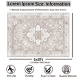thumbnail image 3 of VALOMENE 6'x8' Washable Non-Slip Beige Boho Floral Vintage Area Rug for Living Room Bedroom Dining Room Home Decor, 3 of 13