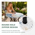 thumbnail image 4 of Round Outdoor Tablecloth with Umbrella Hole and Zipper, Navy Blue Coastal Tablecloth with Elastic Waterproof, Shell Starfish Coral Nautical Wooden Ocean Patio Table Covers for 31" - 35" Pool Tables, 4 of 9