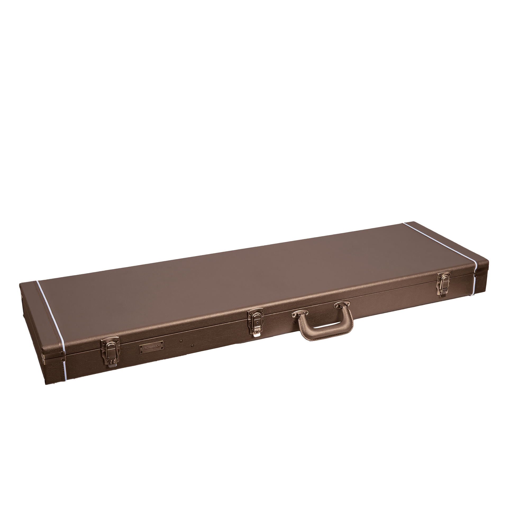 Crossrock Designer Series- Wooden Case for Fender Stratocaster and Telecaster Guitars- Security Lock, Metal Feet, Storage Space- Chocolate Brown