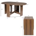 thumbnail image 2 of Costway Pliant Feuille de Table à Manger Bureau Console Table d'Économie d'Espace Noyer, 2 of 10