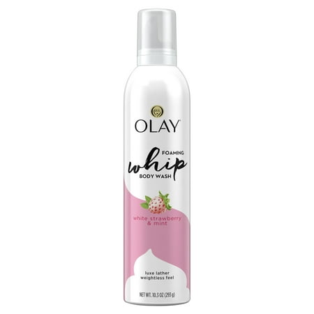 (2 pack) Olay White Strawberry and Mint Scent Foaming Whip Body Wash for Women, 10.3