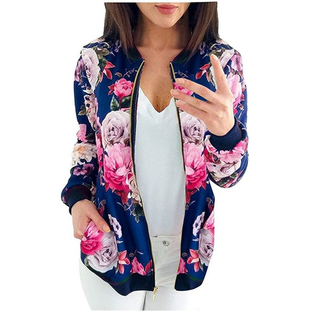 PVCS Women Bomber Jacket Thin Summer Top Transitioned Coat Zip StandUp Collar Outwear