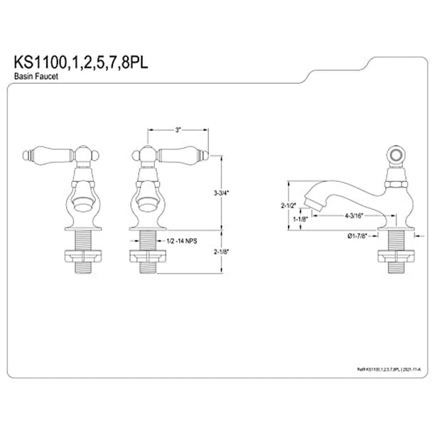 Heritage Bathroom Faucet Satin Nickel - Kingston Brass : Target