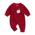 thumbnail image 2 of WIBACKER 0-6M Newborn Baby Boy Christmas Romper Infant Girl Fall Winter Santa Claus Outfits Cotton Button Jumpsuits, 2 of 8