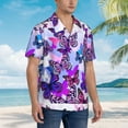 thumbnail image 5 of Xecao Flying Butterflies print Hawaiian shirt - a stylish short-sleeve button-down for men, perfect for casual beach and tropical outings., 5 of 9