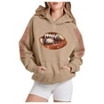 thumbnail image 5 of Women's Fashion Sequined Casual Football Cheer Rugby Tops Long sleeve Hoodie Pullover Rugby Women Hooded Sweatshirt, 5 of 5