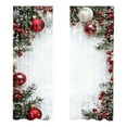 thumbnail image 2 of CISIL & Christmas Ball Holiday Printed Curtains, Red Luxury Xmas Print Curtains with Snowflakes and Pine Branches, 2 PCS 2D Flat Printed Season Holiday Party Decor for Bedroom Living Room, 2 of 10
