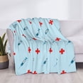 thumbnail image 3 of Rozeui Syringe And Red Cross for Flannel Blanket, Soft Fuzzy Plush King Blanket for Winter, Thick and Warm All-Season Bed Throw-40"x30", 3 of 6