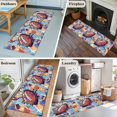thumbnail image 5 of 2'x6' Rug Runners for Hallways Kitchen, Football Non Slip Entryway Beside Floor Carpet Runner, Yellow Blue Pink Watercolor Abstract Art Sports Washable Laundry Room Bedroom Throw Rugs Mat, 5 of 8