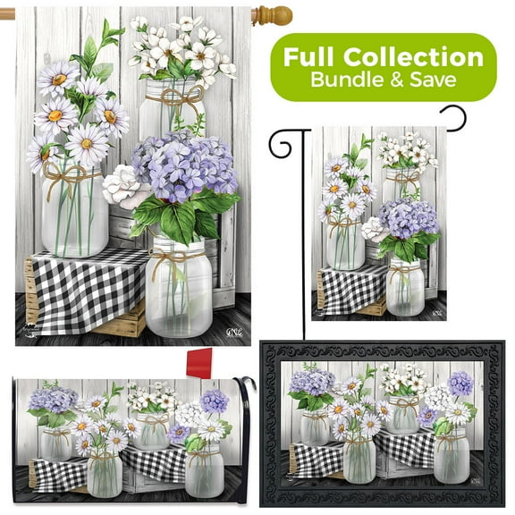 Briarwood Lane Checkered Mason Jars Spring Design Collection