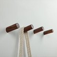 thumbnail image 1 of Gancho de pared de madera Ganchos para abrigos para decoración de bolsas de sombreros de tela de puerta delantera - 4 piezas (marrón nogal, 8 cm) TUNC Sencillez, 1 of 5