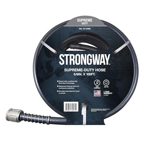 Strongway Supreme-Duty 5/8in. x 100ft. Water Hose, 5/8in. Connection