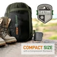 thumbnail image 3 of SereneLife 85 x 57.1 Inch Waterproof Double Sleeping Bag with 2 Pillows, Green, 3 of 8